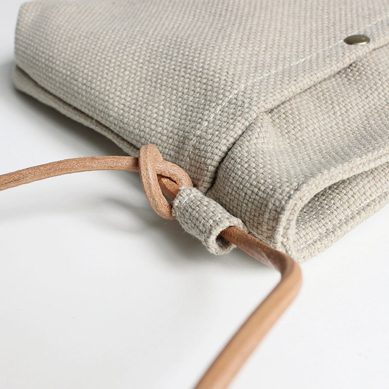 Japanese Style One Shoulder Cotton and Linen Mini Bag