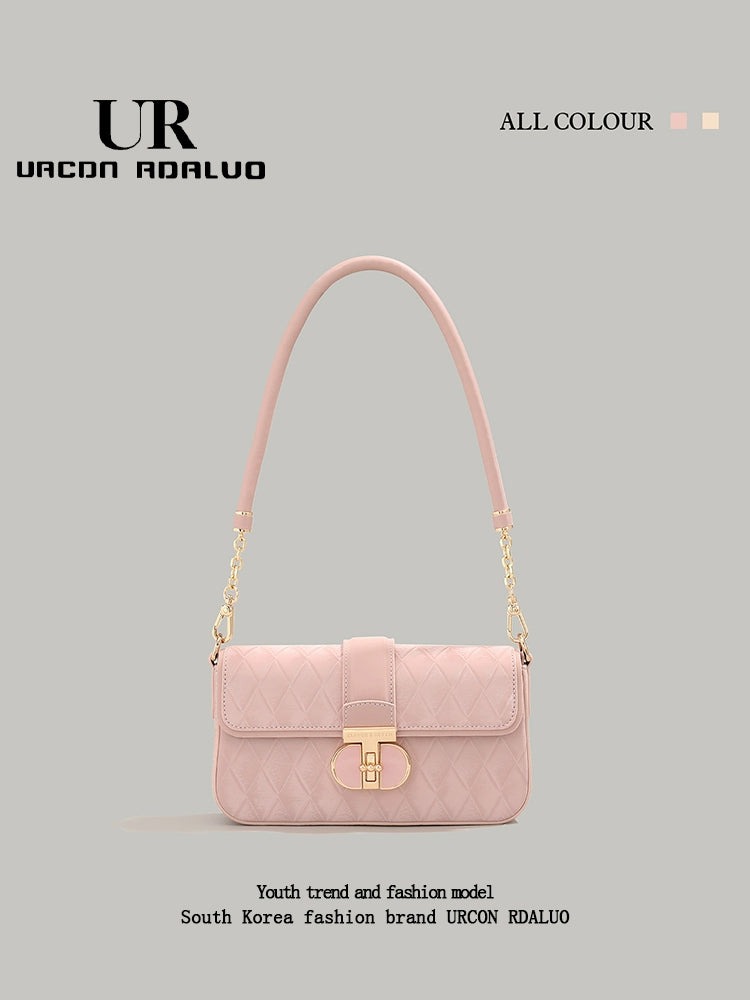 Pink Quilted Underarm Shoulder Bag