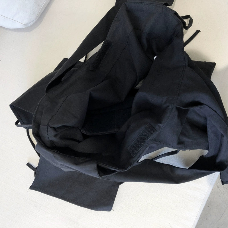 Dark Ribbon Shoulder Hobo Bag