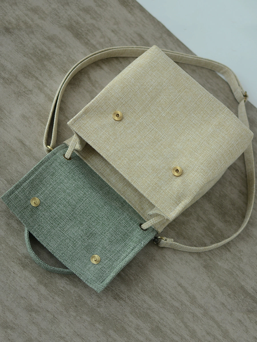 Two Tone Color Matching Crossbody Saddle Bag