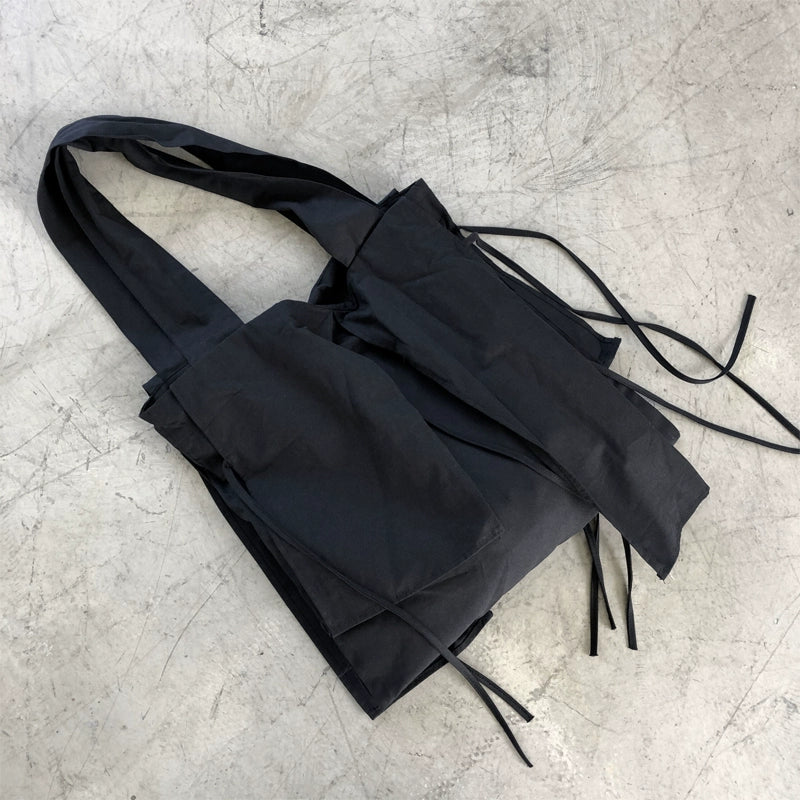 Dark Ribbon Shoulder Hobo Bag