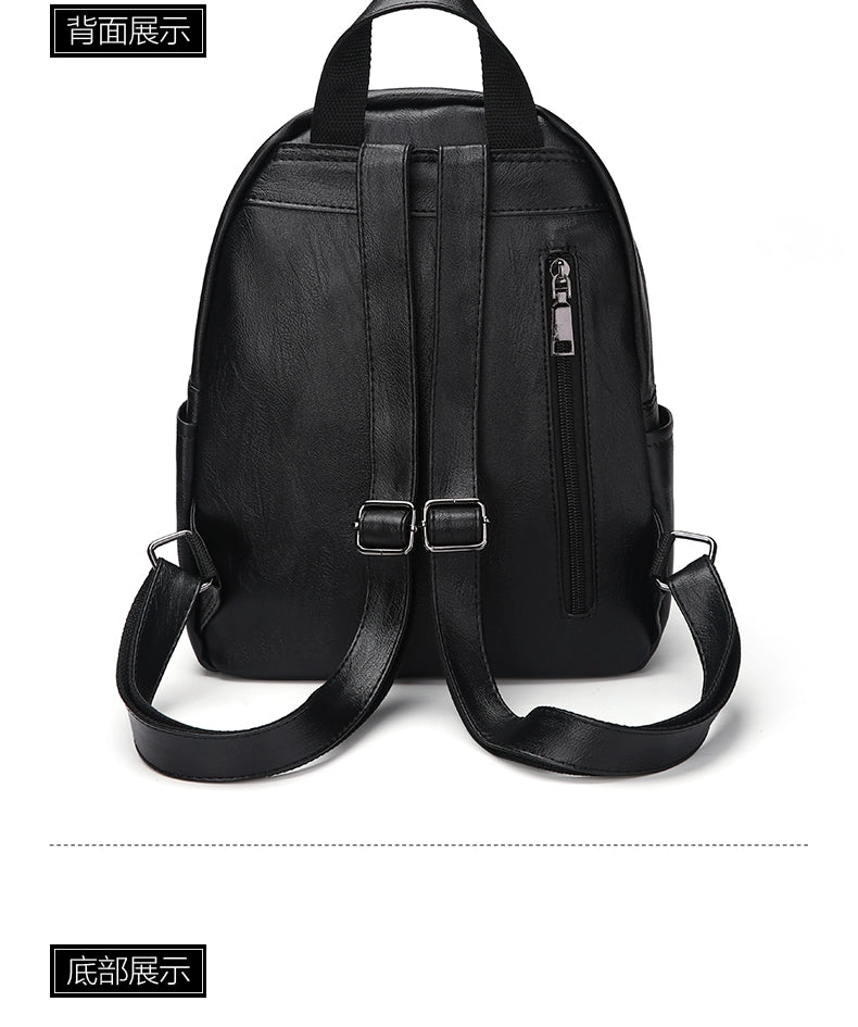 Minimal PU Leather Backpack